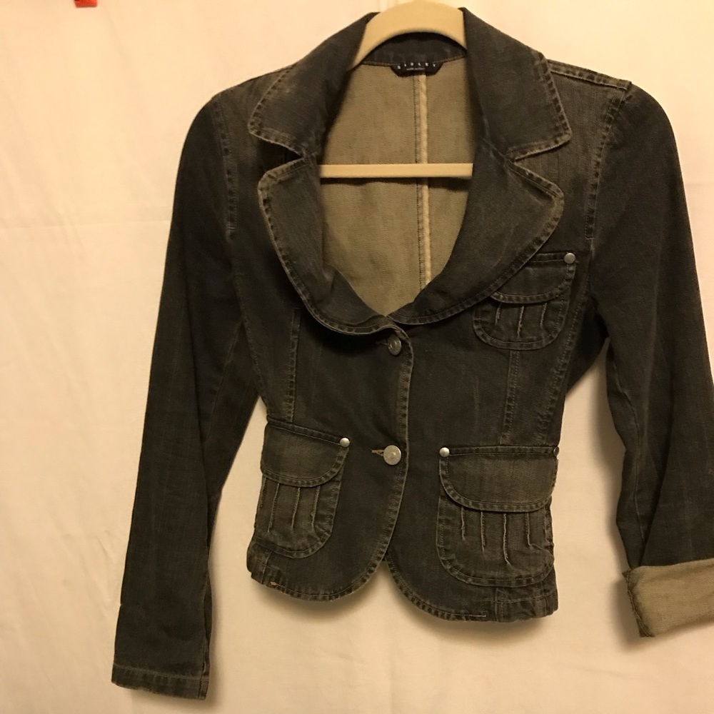Sisley denim jacket vintage feminine cut